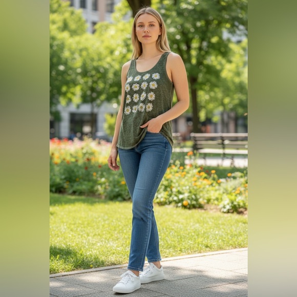 Maurices Daisy Graphic Print Tank Top - Picture 1 of 8